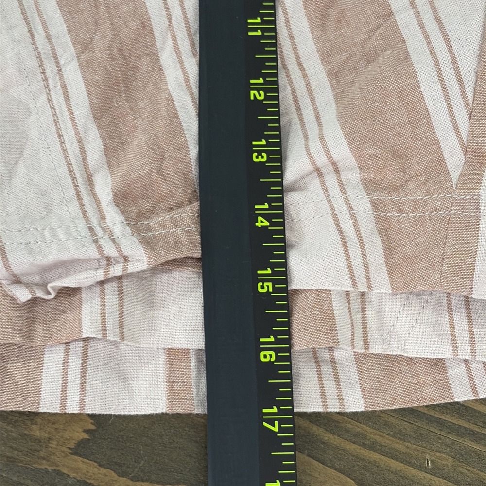 Free People Tuscan Sunrise Skirt Womens 8 Mauve Pink Stripe Linen Blend - Picture 10 of 10